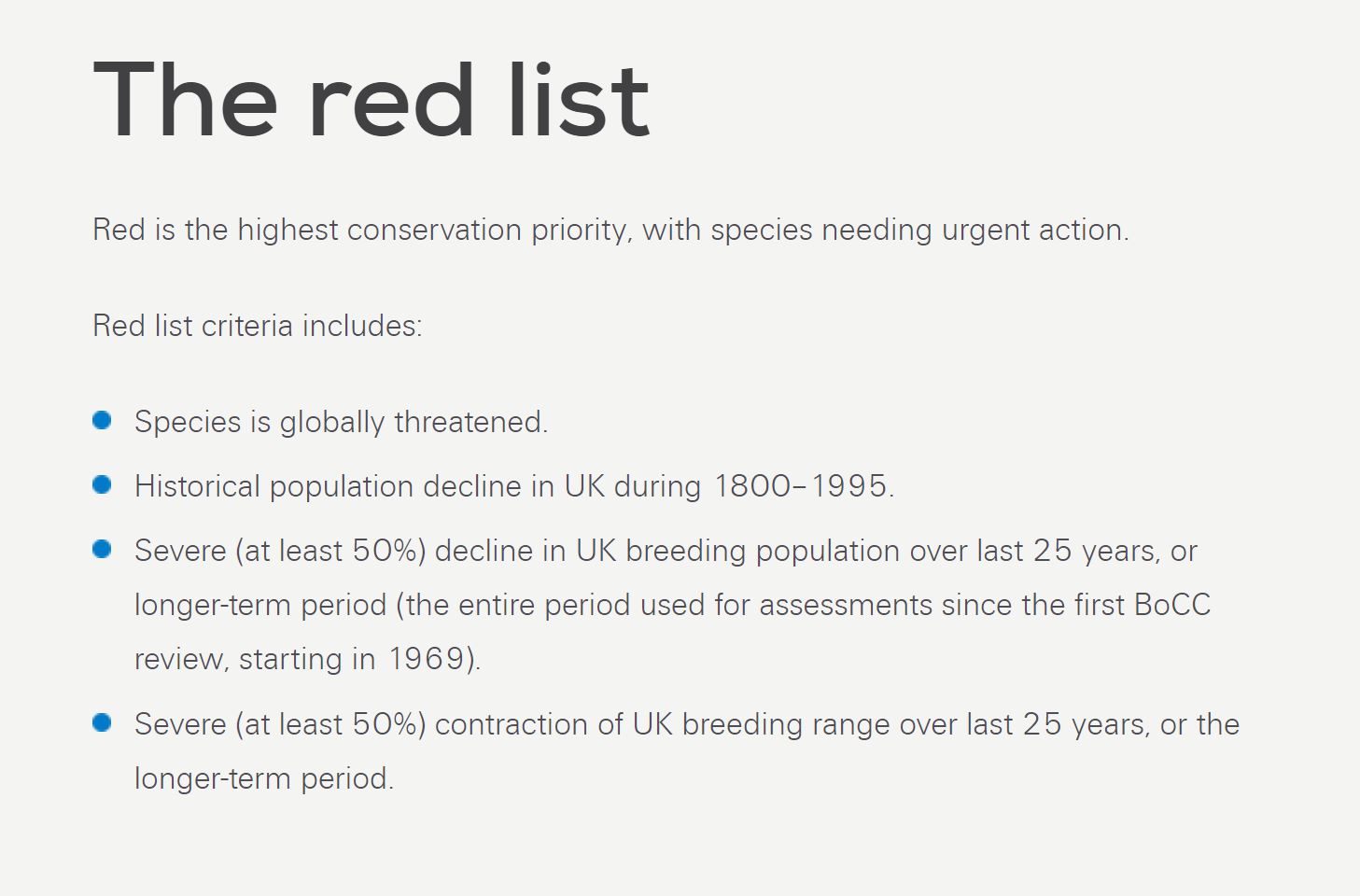 RSPB - The Red List