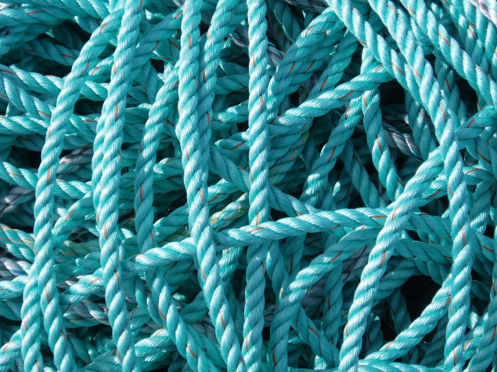Oozy Coils of rope on the harbour in Kirkwall - photograph (c) 2007 David Bailey (not the)