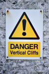 Danger - Vertical Cliffs - photograph copyright David Bailey (not the) 2016
