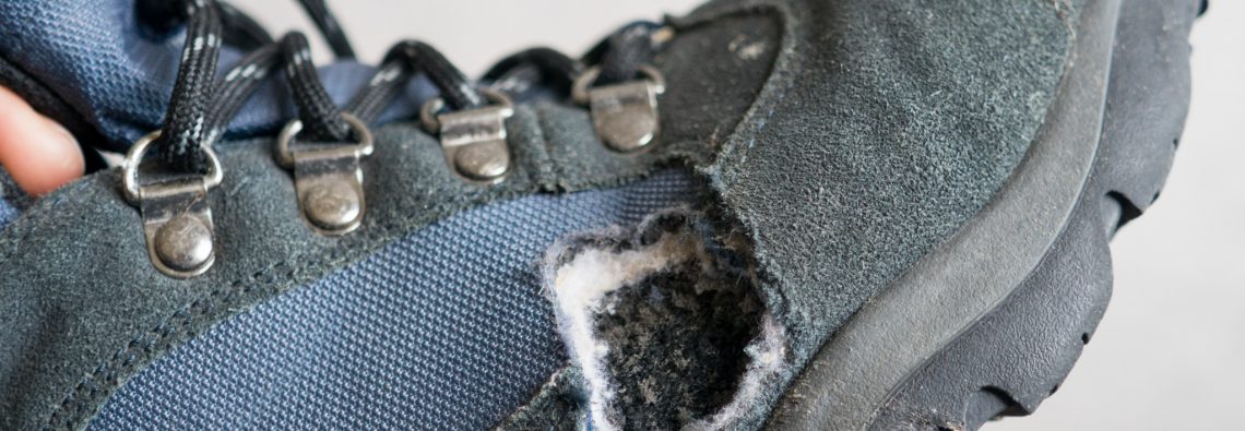 Mice nibble... walking boots