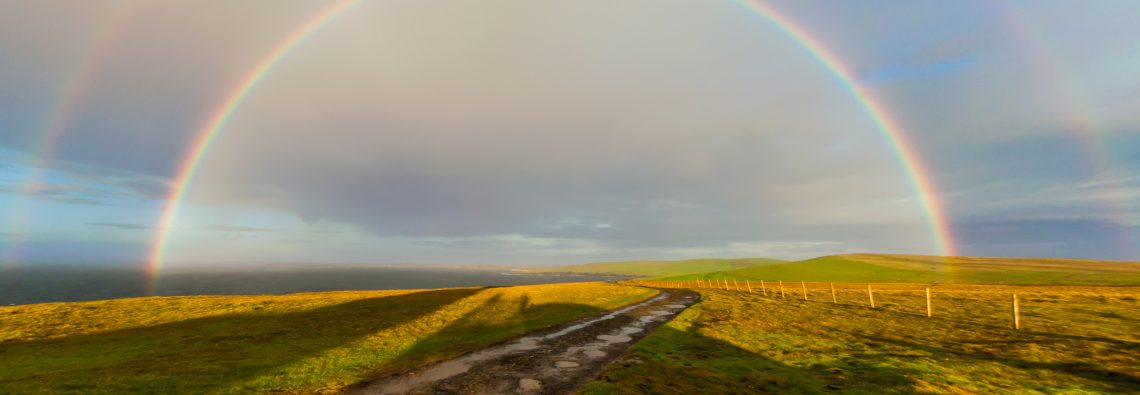 Rainbows at Noup Head - photograph (c) 2016 David Bailey (not the)