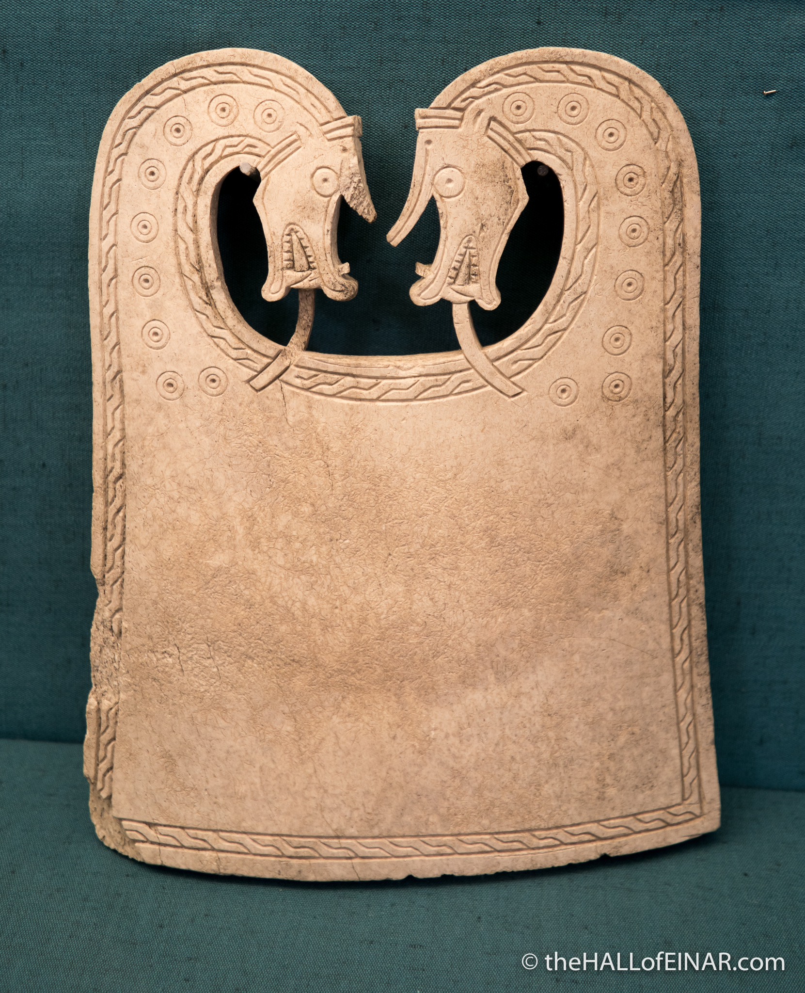 A beautiful whalebone plaque from an Orkney Viking boat burial - photograph (c) David Bailey (not the)