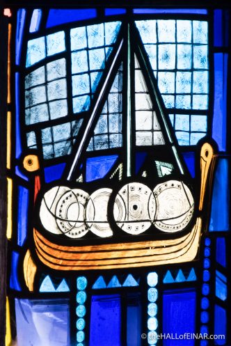 Longship in St Magnus Cathedral - The Hall of Einar - photograph (c) David Bailey (not the)