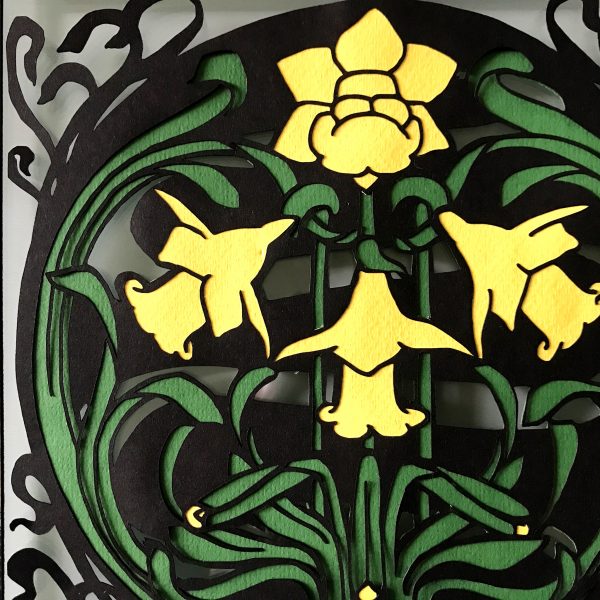 Dunsford Daffodils paper cut - The Hall of Einar (c) David Bailey (not the)