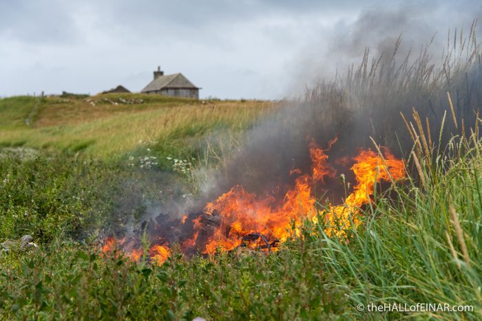 Fire at The Bay of Tafts - The Hall of Einar - photograph (c) David Bailey (not the)