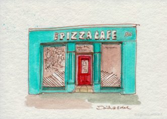 The Pizza Cafe - Sketching Newton Abbot - The Hall of Einar - (c) David Bailey (not the)