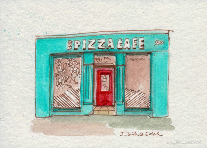 The Pizza Cafe - Sketching Newton Abbot - The Hall of Einar - (c) David Bailey (not the)