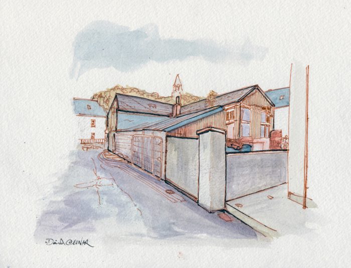Kirkwall Sketch - The Hall of Einar - sketch © David Bailey (not the)