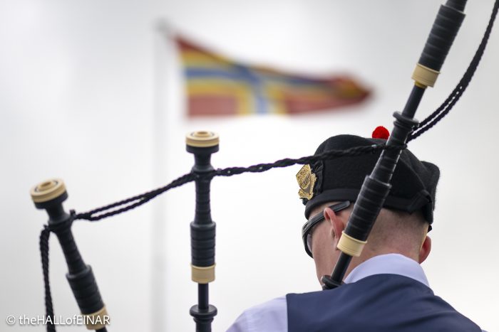 Kirkwall City Pipe Band - Westray Connections 2025 - The Hall of Einar - photograph © David Bailey (not the)