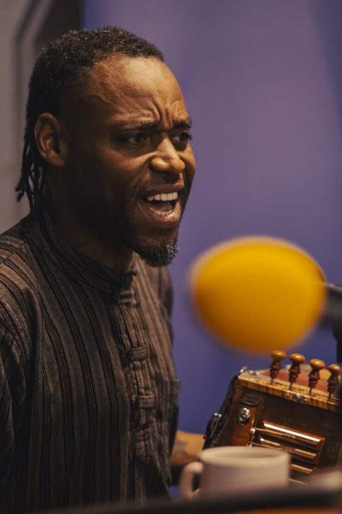 Dirk Powell, Cedric Watson and Amelia Powell at the Orkney Folk Festival 2026 - photographs by David at the Hall of Einar