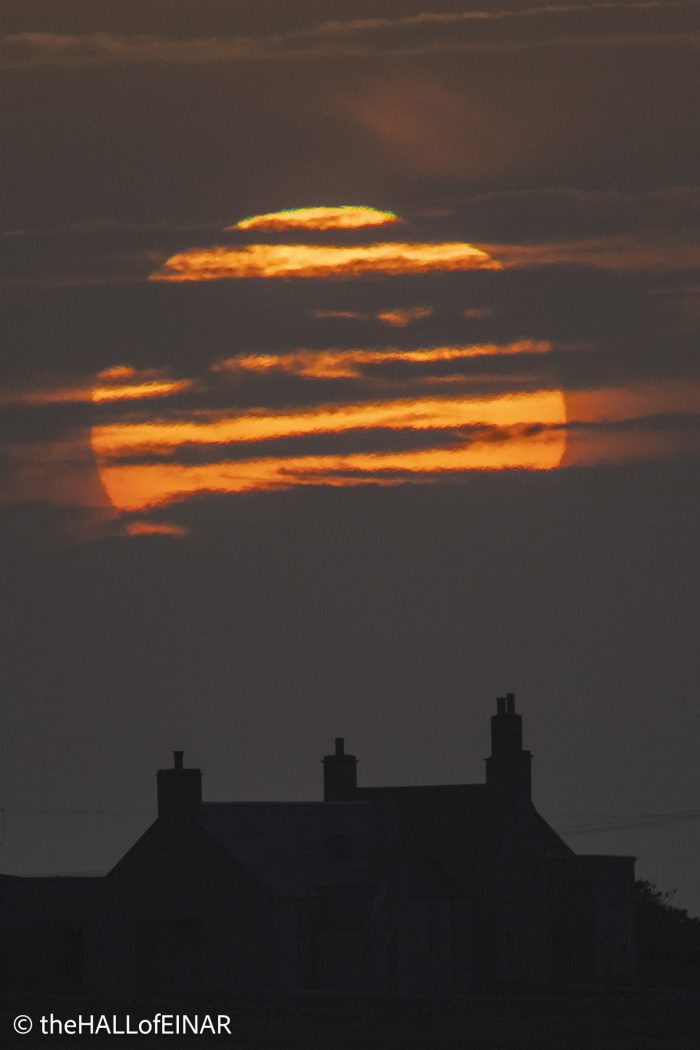 Sunset over Einar - The Hall of Einar - photograph © David Bailey (not the)
