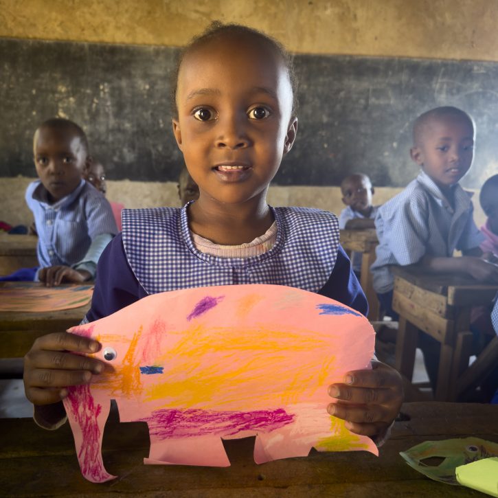 Kenyan Classroom - Elmer the Elephant - The Hall of Einar - photograph © David Bailey (not the)